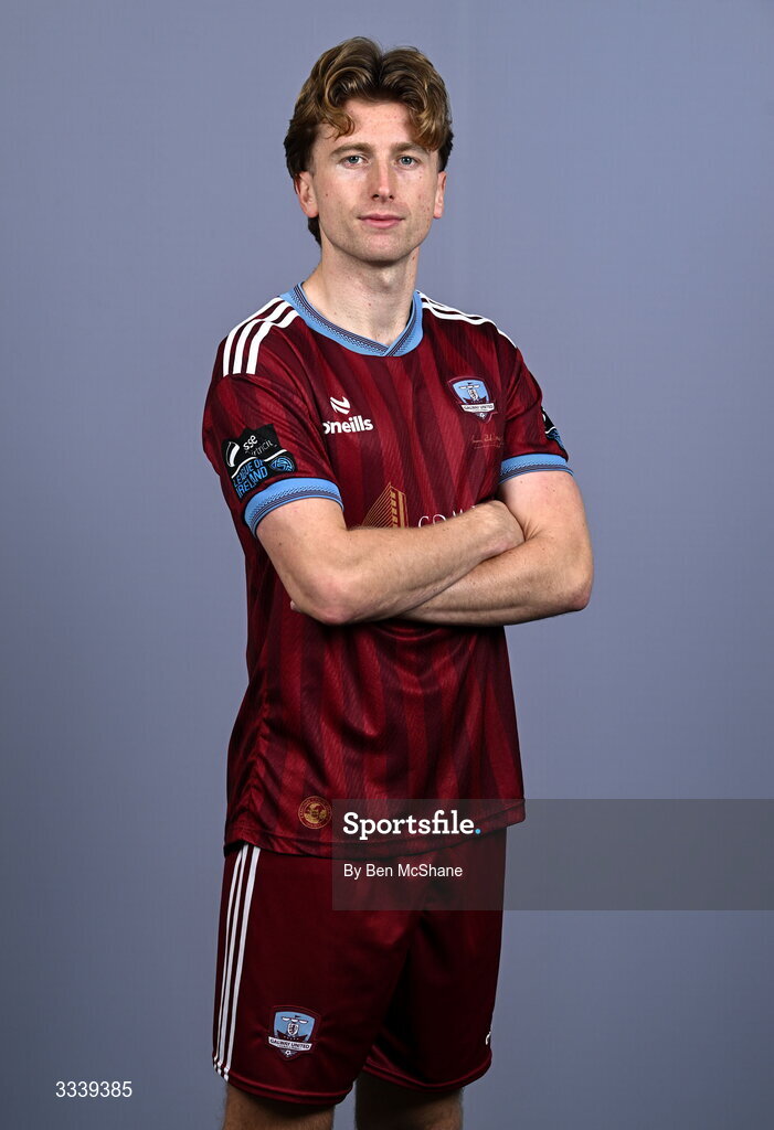 31 January 2026; David Hurley during a Galway United squad portraits session at Galway United FC Shop in Galway. Photo by Ben McShane/Sportsfile