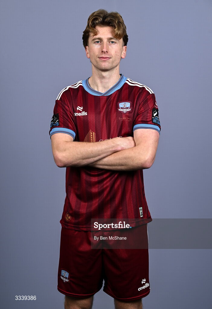 31 January 2026; David Hurley during a Galway United squad portraits session at Galway United FC Shop in Galway. Photo by Ben McShane/Sportsfile