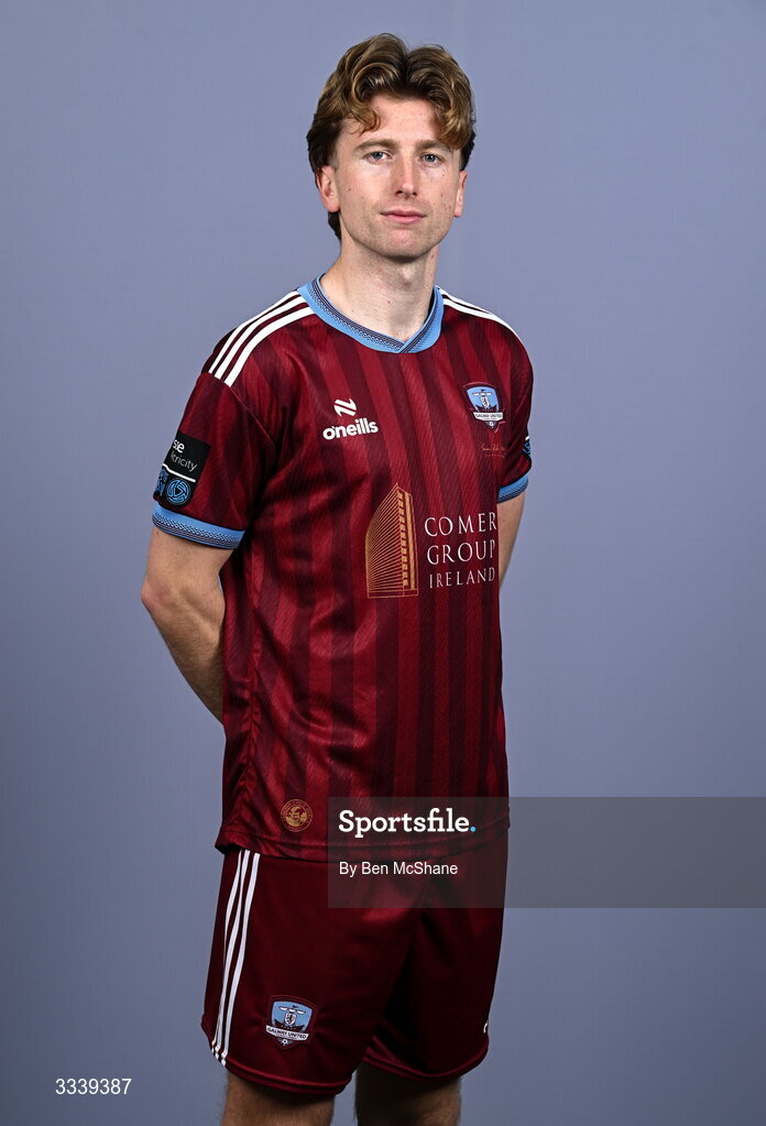 31 January 2026; David Hurley during a Galway United squad portraits session at Galway United FC Shop in Galway. Photo by Ben McShane/Sportsfile