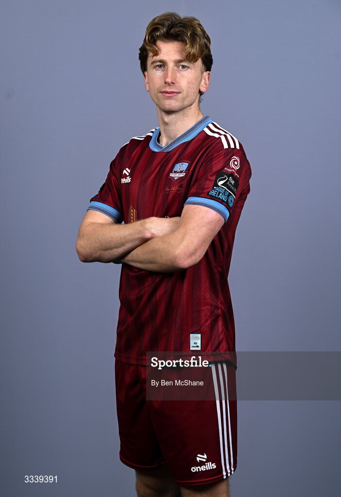 31 January 2026; David Hurley during a Galway United squad portraits session at Galway United FC Shop in Galway. Photo by Ben McShane/Sportsfile