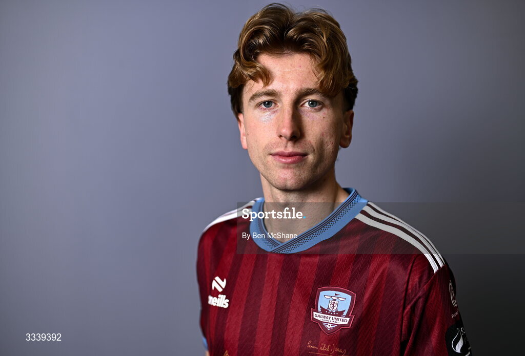 31 January 2026; David Hurley during a Galway United squad portraits session at Galway United FC Shop in Galway. Photo by Ben McShane/Sportsfile