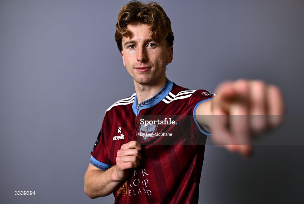 31 January 2026; David Hurley during a Galway United squad portraits session at Galway United FC Shop in Galway. Photo by Ben McShane/Sportsfile