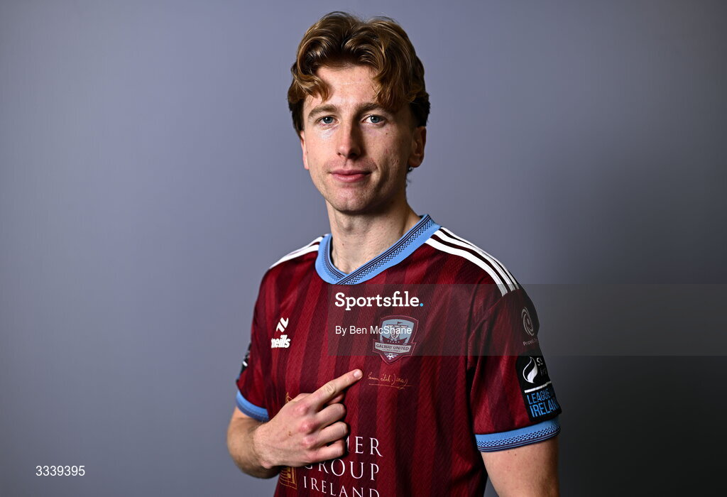 31 January 2026; David Hurley during a Galway United squad portraits session at Galway United FC Shop in Galway. Photo by Ben McShane/Sportsfile