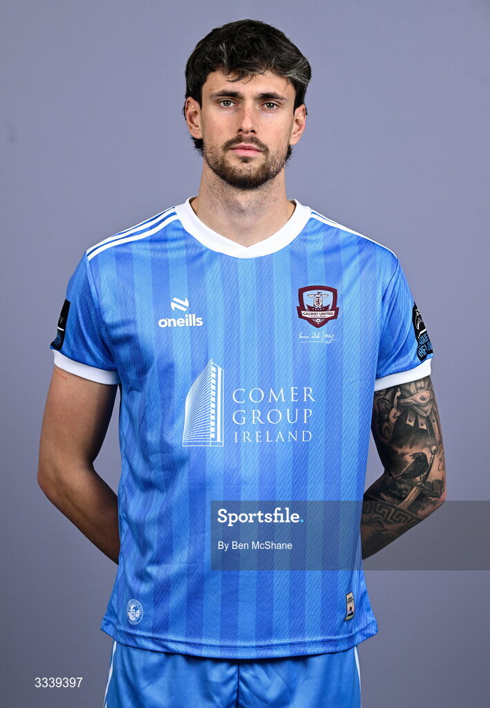 31 January 2026; Goalkeeper Hugo Cunha during a Galway United squad portraits session at Galway United FC Shop in Galway. Photo by Ben McShane/Sportsfile