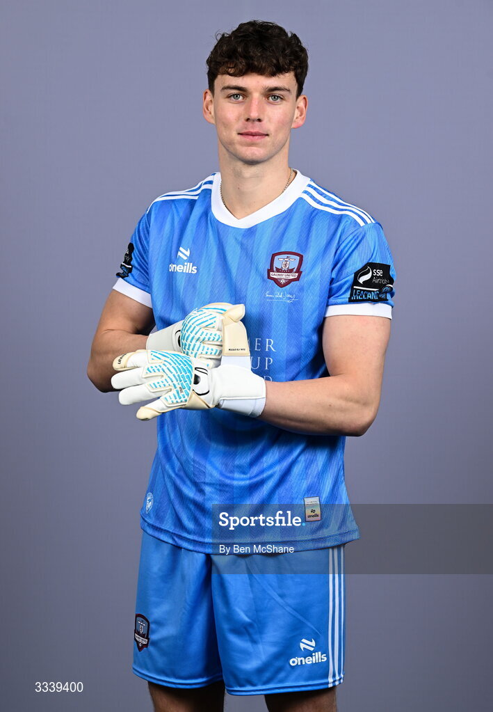 31 January 2026; Goalkeeper Evan Watts during a Galway United squad portraits session at Galway United FC Shop in Galway. Photo by Ben McShane/Sportsfile