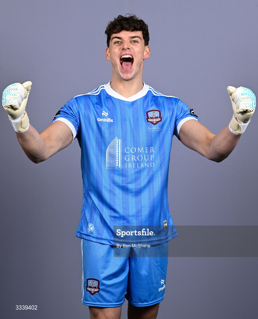 31 January 2026; Goalkeeper Evan Watts during a Galway United squad portraits session at Galway United FC Shop in Galway. Photo by Ben McShane/Sportsfile