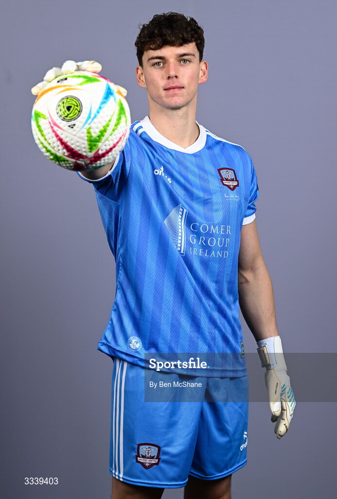 31 January 2026; Goalkeeper Evan Watts during a Galway United squad portraits session at Galway United FC Shop in Galway. Photo by Ben McShane/Sportsfile