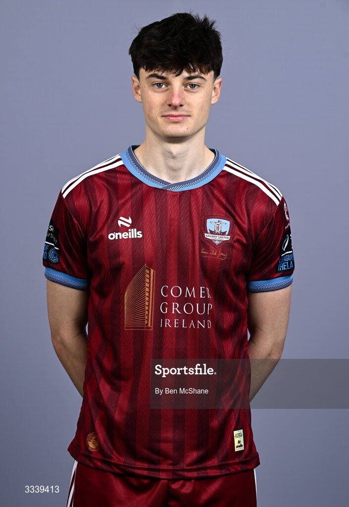 31 January 2026; Axel Piesold during a Galway United squad portraits session at Galway United FC Shop in Galway. Photo by Ben McShane/Sportsfile