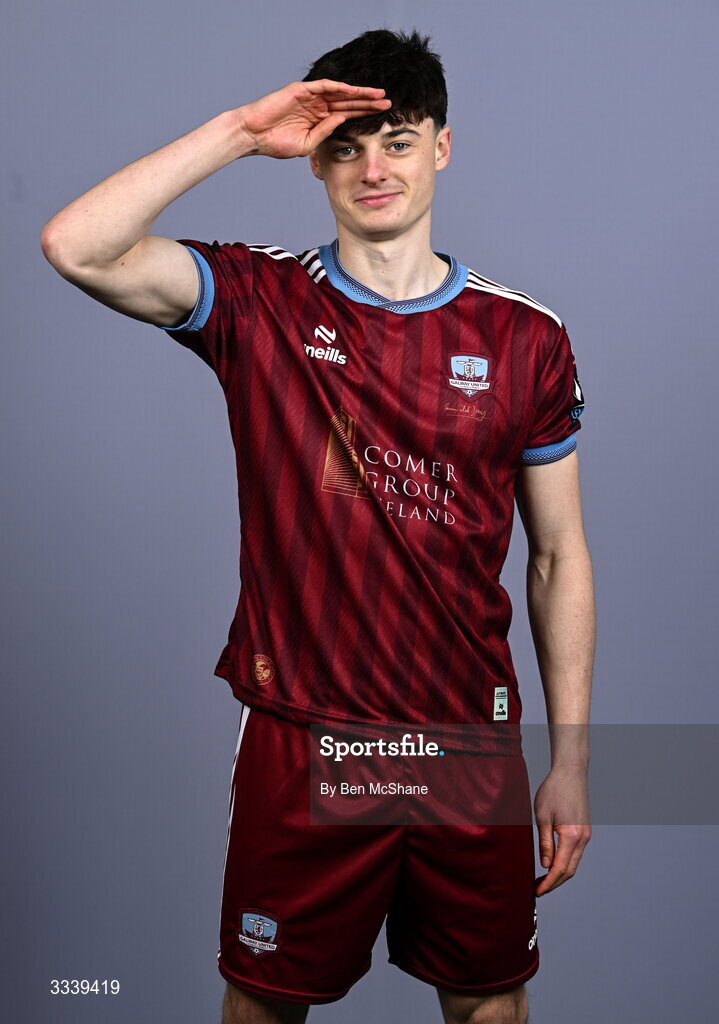 31 January 2026; Axel Piesold during a Galway United squad portraits session at Galway United FC Shop in Galway. Photo by Ben McShane/Sportsfile