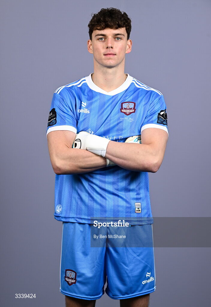 31 January 2026; Goalkeeper Evan Watts during a Galway United squad portraits session at Galway United FC Shop in Galway. Photo by Ben McShane/Sportsfile