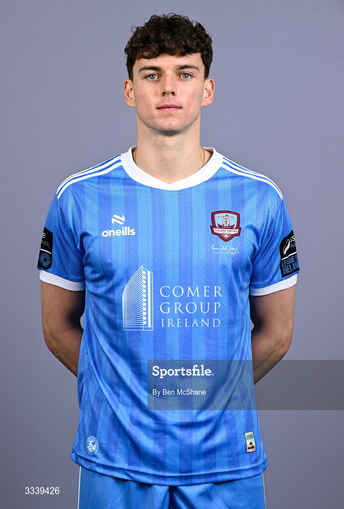 31 January 2026; Goalkeeper Evan Watts during a Galway United squad portraits session at Galway United FC Shop in Galway. Photo by Ben McShane/Sportsfile