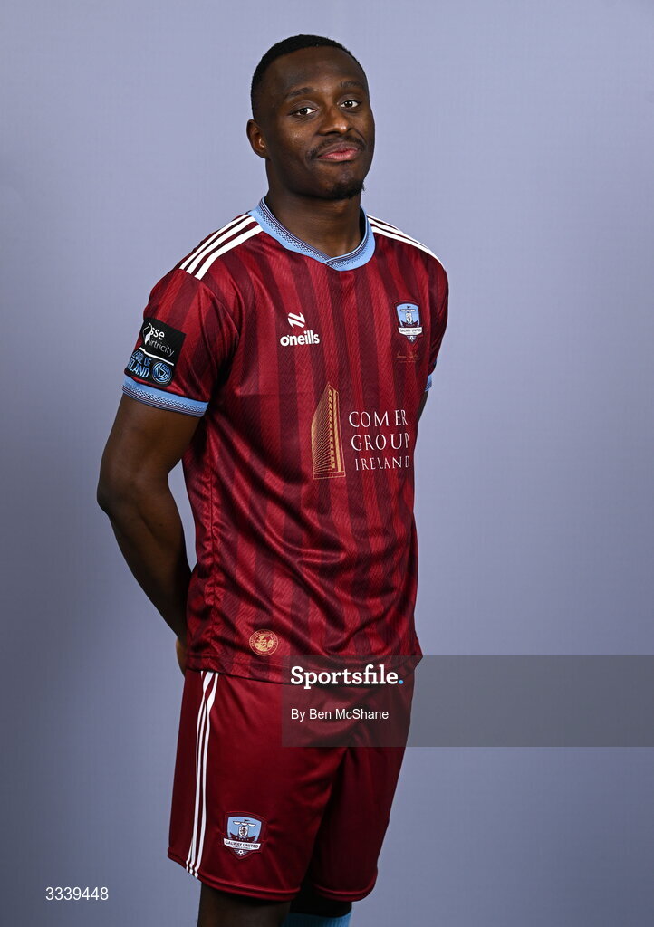 31 January 2026; Francely Lomboto during a Galway United squad portraits session at Galway United FC Shop in Galway. Photo by Ben McShane/Sportsfile