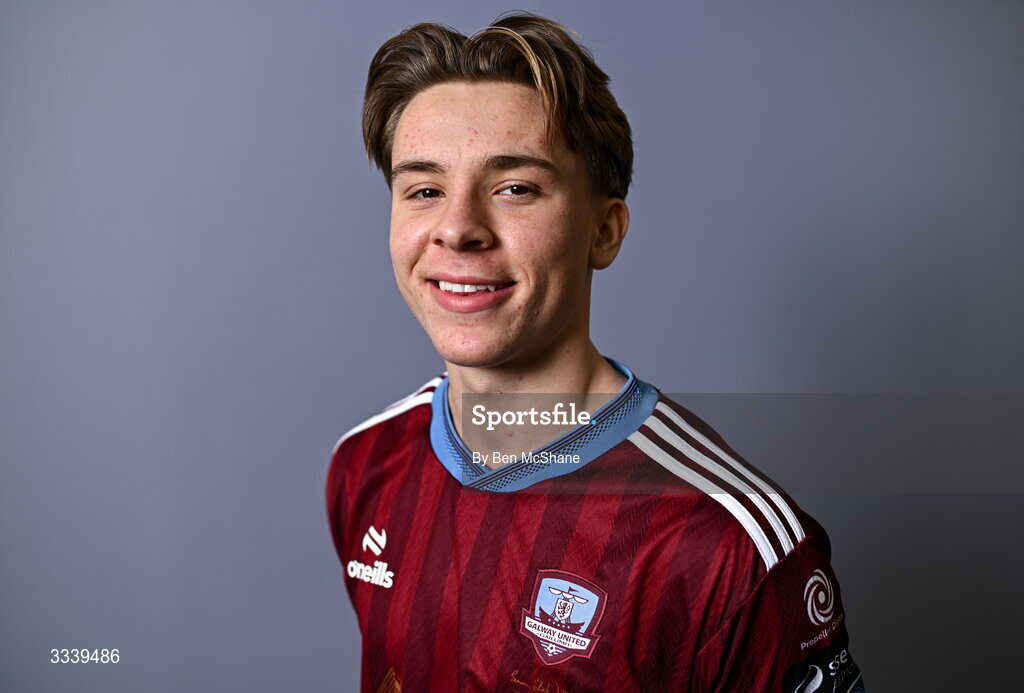 31 January 2026; Arthur Parker during a Galway United squad portraits session at Galway United FC Shop in Galway. Photo by Ben McShane/Sportsfile