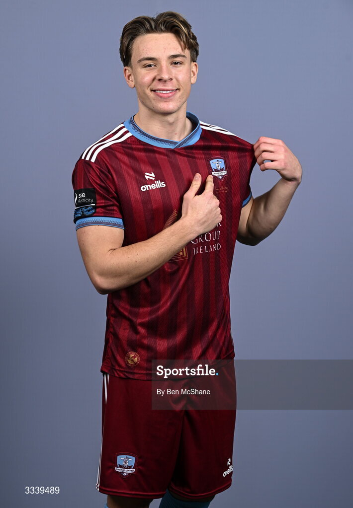 31 January 2026; Arthur Parker during a Galway United squad portraits session at Galway United FC Shop in Galway. Photo by Ben McShane/Sportsfile
