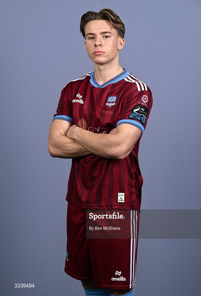 31 January 2026; Arthur Parker during a Galway United squad portraits session at Galway United FC Shop in Galway. Photo by Ben McShane/Sportsfile