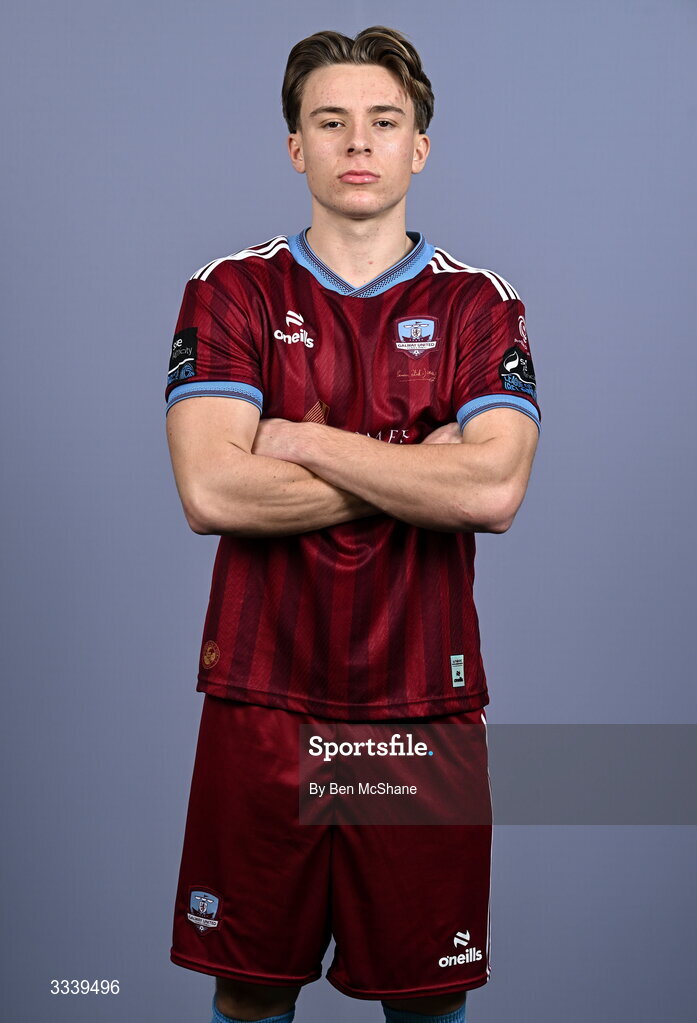 31 January 2026; Arthur Parker during a Galway United squad portraits session at Galway United FC Shop in Galway. Photo by Ben McShane/Sportsfile