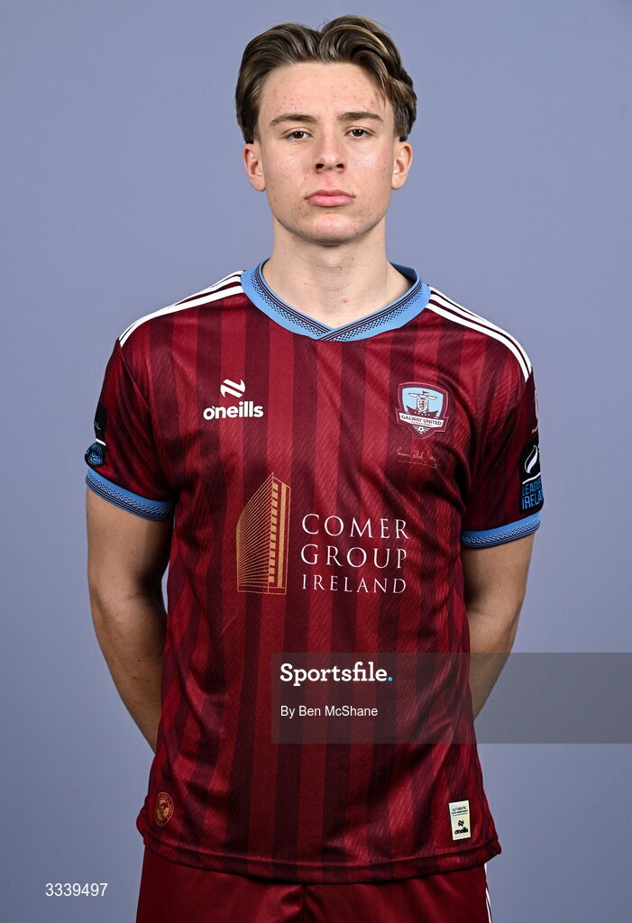 31 January 2026; Arthur Parker during a Galway United squad portraits session at Galway United FC Shop in Galway. Photo by Ben McShane/Sportsfile