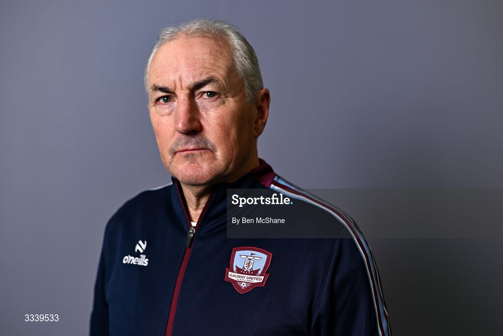 31 January 2026; Manager John Caulfield during a Galway United squad portraits session at Galway United FC Shop in Galway. Photo by Ben McShane/Sportsfile