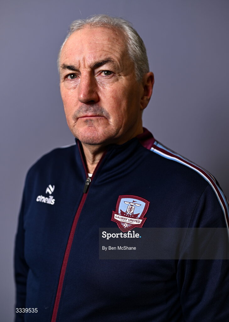 31 January 2026; Manager John Caulfield during a Galway United squad portraits session at Galway United FC Shop in Galway. Photo by Ben McShane/Sportsfile