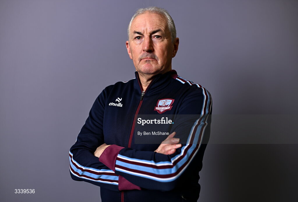 31 January 2026; Manager John Caulfield during a Galway United squad portraits session at Galway United FC Shop in Galway. Photo by Ben McShane/Sportsfile
