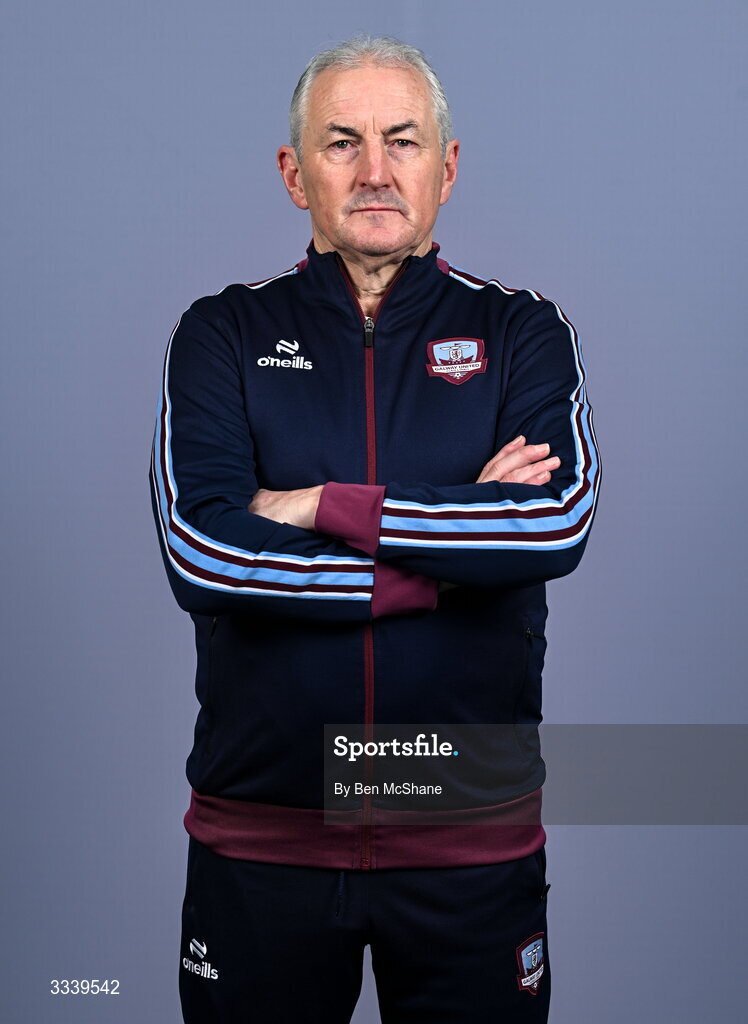 31 January 2026; Manager John Caulfield during a Galway United squad portraits session at Galway United FC Shop in Galway. Photo by Ben McShane/Sportsfile