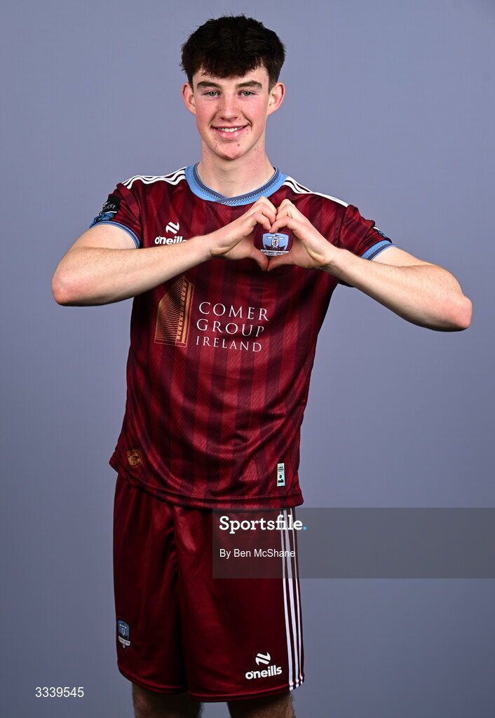 31 January 2026; James Morahan during a Galway United squad portraits session at Galway United FC Shop in Galway. Photo by Ben McShane/Sportsfile