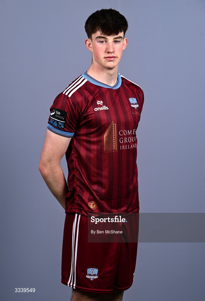 31 January 2026; James Morahan during a Galway United squad portraits session at Galway United FC Shop in Galway. Photo by Ben McShane/Sportsfile