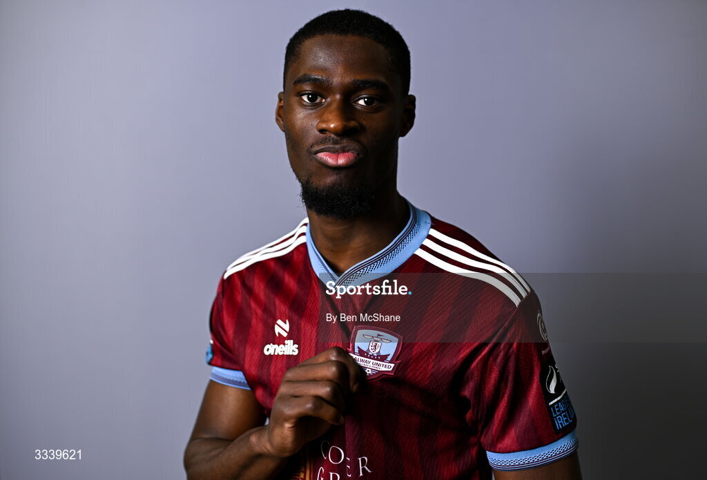 31 January 2026; Wasiri Williams during a Galway United squad portraits session at Galway United FC Shop in Galway. Photo by Ben McShane/Sportsfile