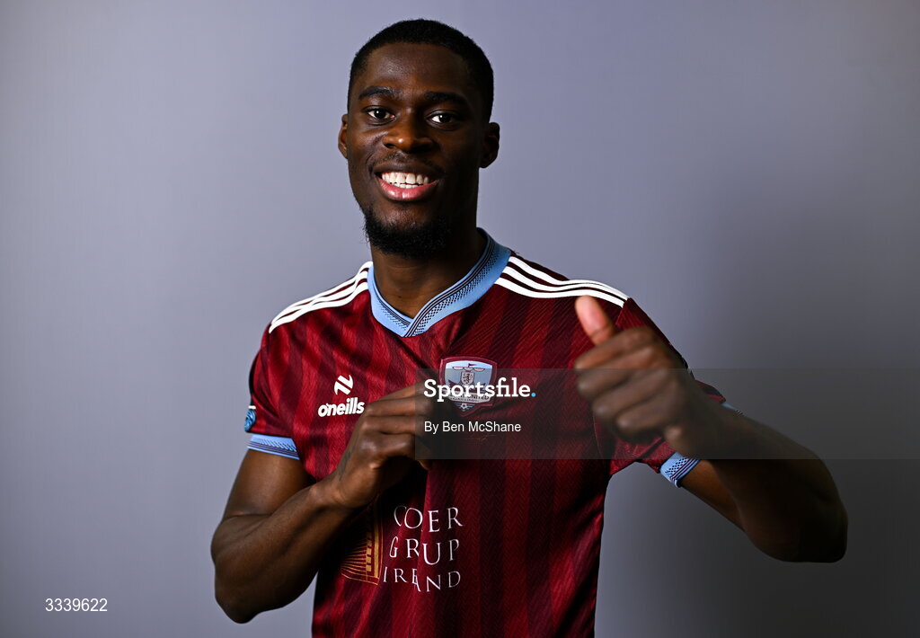 31 January 2026; Wasiri Williams during a Galway United squad portraits session at Galway United FC Shop in Galway. Photo by Ben McShane/Sportsfile
