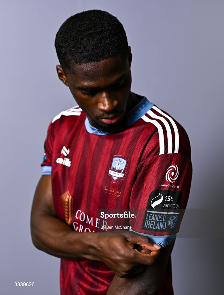 31 January 2026; Wasiri Williams during a Galway United squad portraits session at Galway United FC Shop in Galway. Photo by Ben McShane/Sportsfile