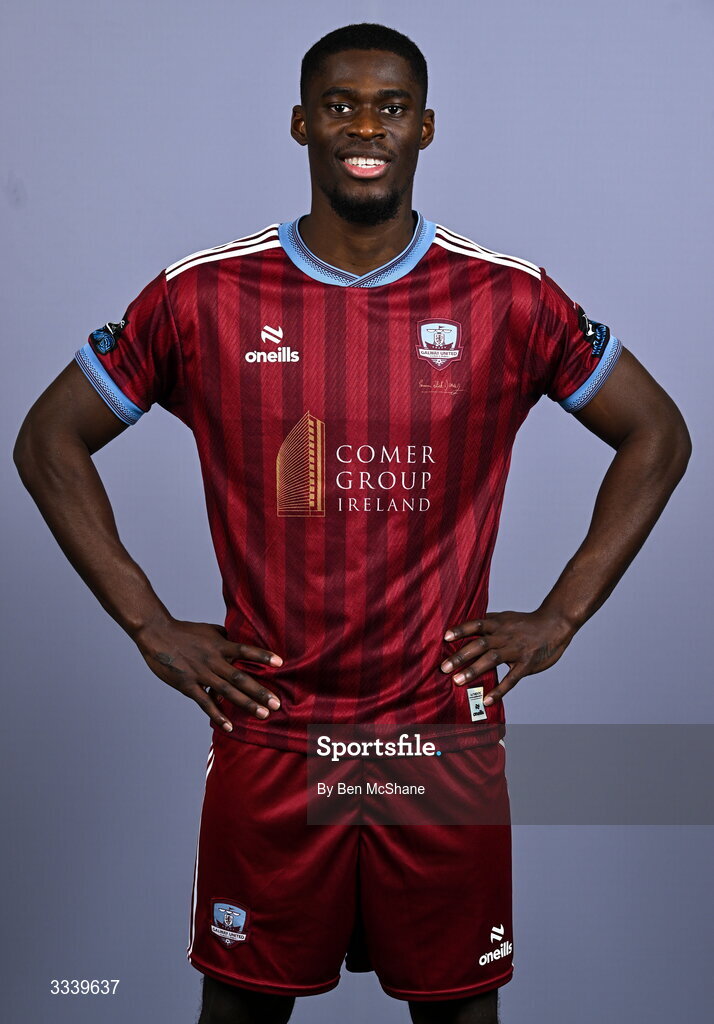 31 January 2026; Wasiri Williams during a Galway United squad portraits session at Galway United FC Shop in Galway. Photo by Ben McShane/Sportsfile