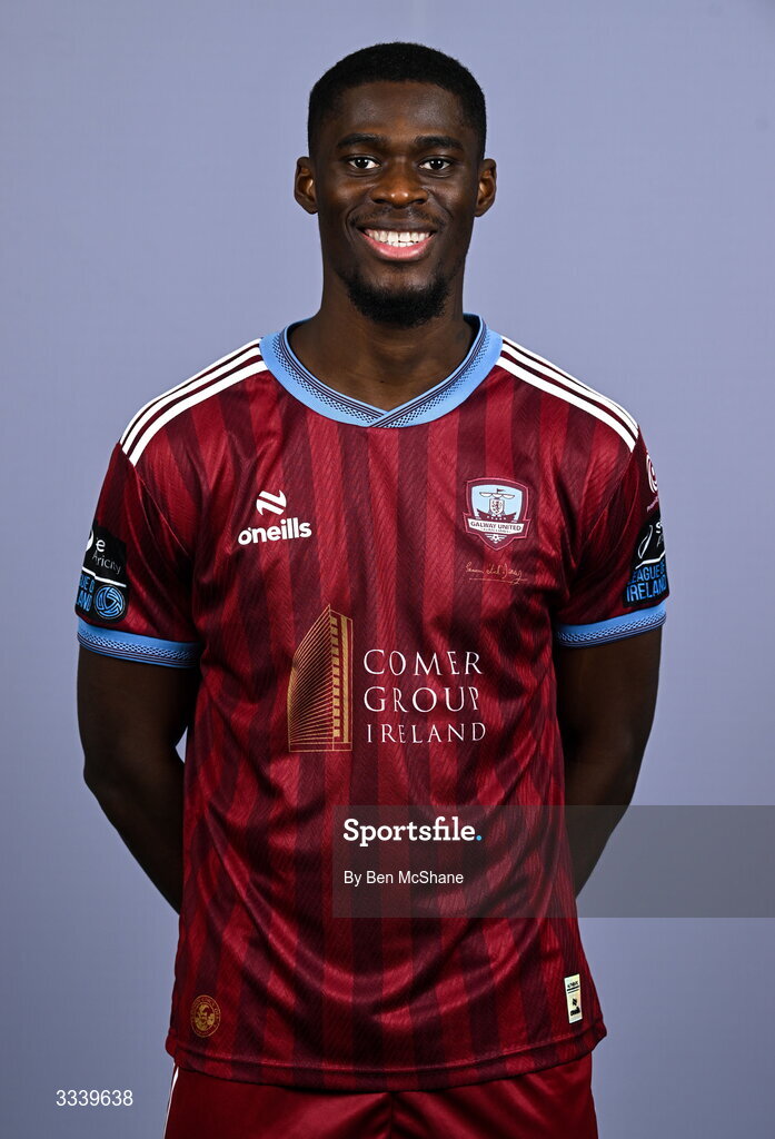 31 January 2026; Wasiri Williams during a Galway United squad portraits session at Galway United FC Shop in Galway. Photo by Ben McShane/Sportsfile