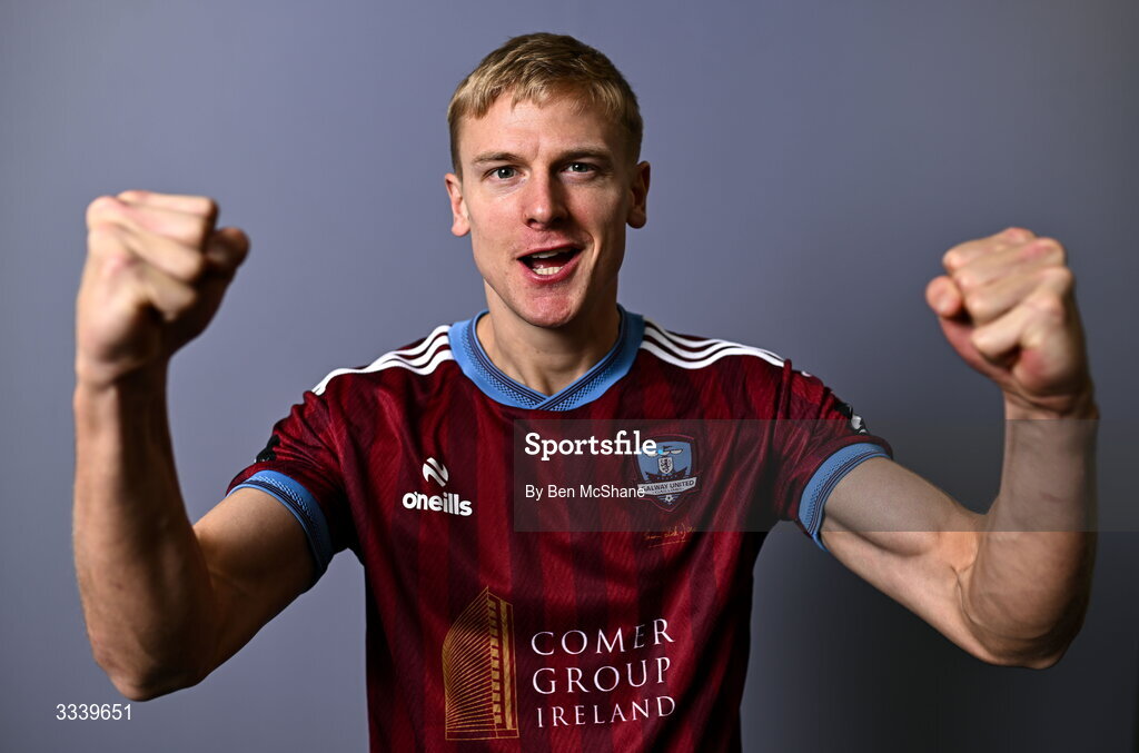 31 January 2026; Kris Twardek during a Galway United squad portraits session at Galway United FC Shop in Galway. Photo by Ben McShane/Sportsfile