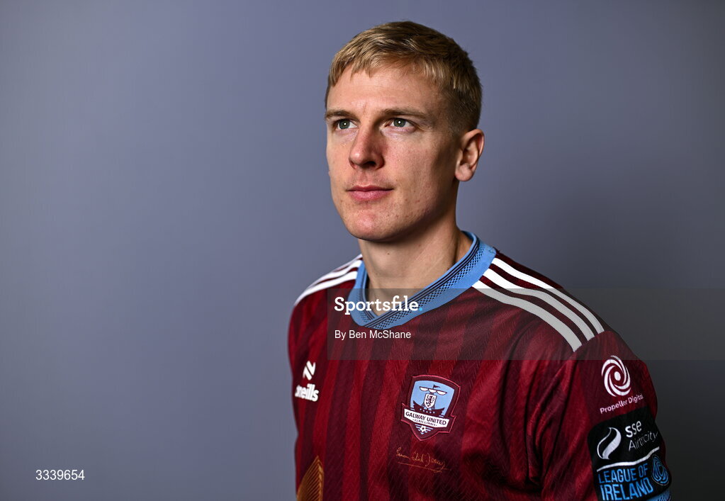 31 January 2026; Kris Twardek during a Galway United squad portraits session at Galway United FC Shop in Galway. Photo by Ben McShane/Sportsfile