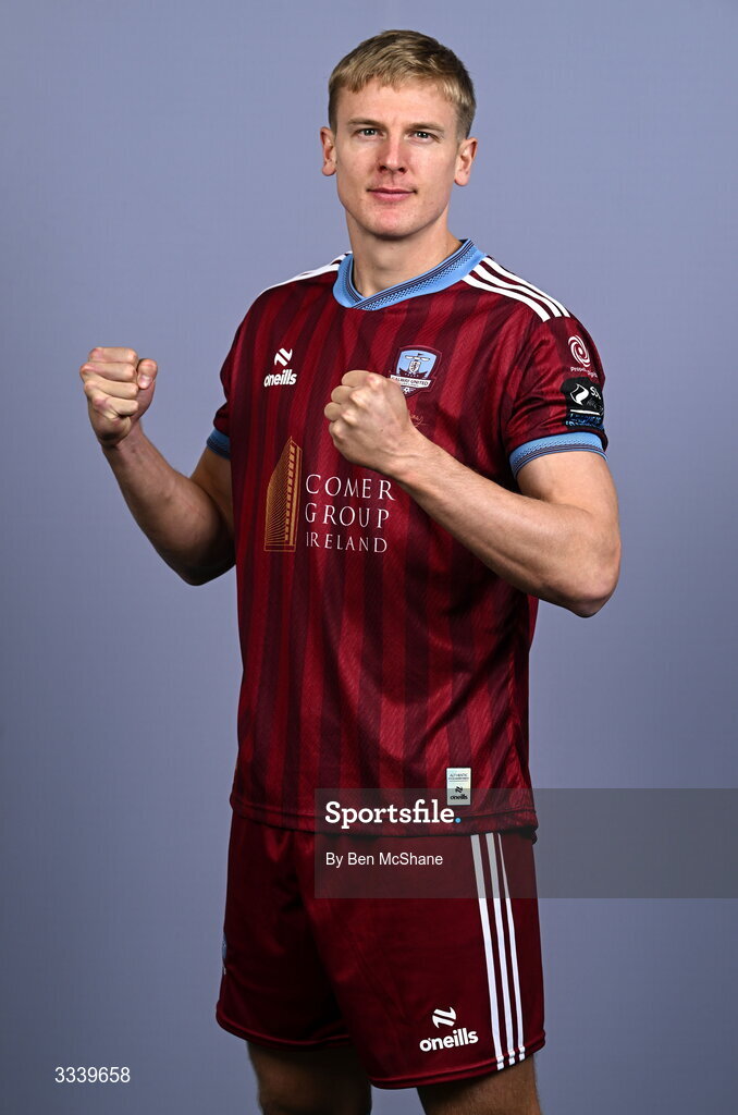 31 January 2026; Kris Twardek during a Galway United squad portraits session at Galway United FC Shop in Galway. Photo by Ben McShane/Sportsfile