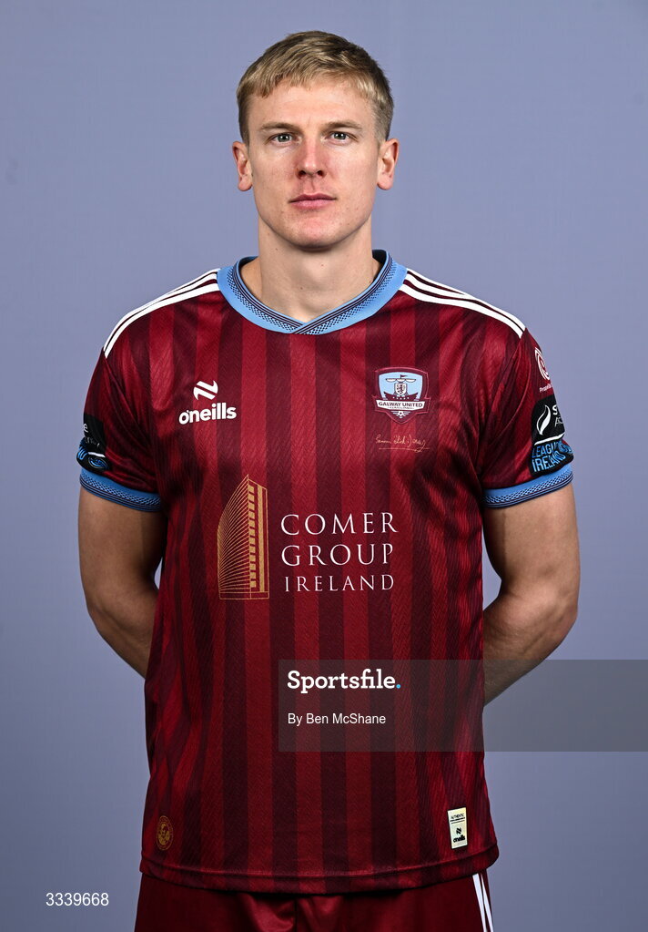 31 January 2026; Kris Twardek during a Galway United squad portraits session at Galway United FC Shop in Galway. Photo by Ben McShane/Sportsfile