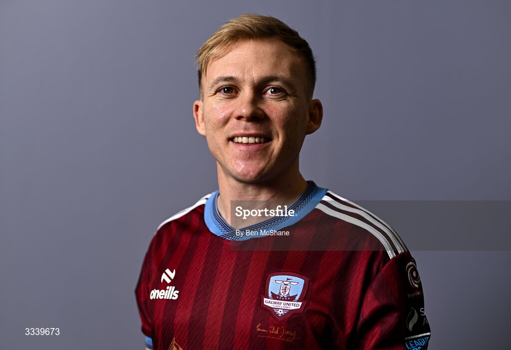 31 January 2026; Conor McCormack during a Galway United squad portraits session at Galway United FC Shop in Galway. Photo by Ben McShane/Sportsfile