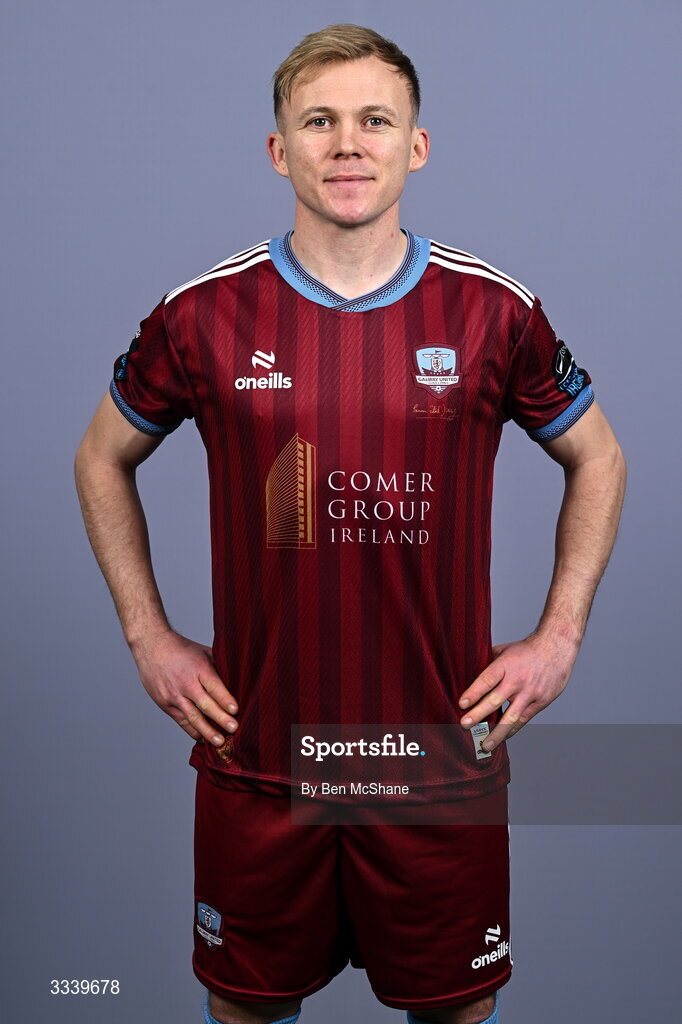 31 January 2026; Conor McCormack during a Galway United squad portraits session at Galway United FC Shop in Galway. Photo by Ben McShane/Sportsfile