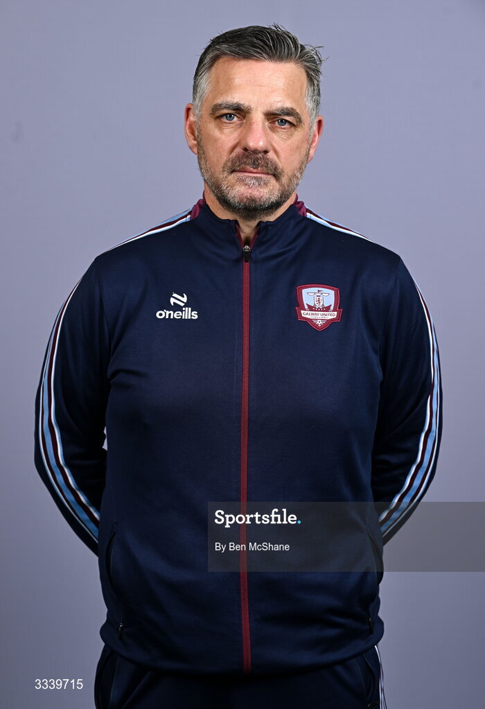 31 January 2026; Opposition analyst Mark Herrick during a Galway United squad portraits session at Galway United FC Shop in Galway. Photo by Ben McShane/Sportsfile