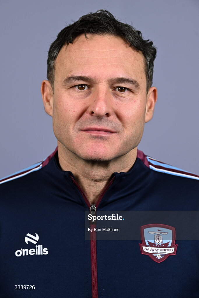31 January 2026; Goalkeeping coach Gianluca Aimi during a Galway United squad portraits session at Galway United FC Shop in Galway. Photo by Ben McShane/Sportsfile