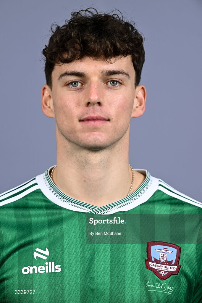 31 January 2026; Goalkeeper Evan Watts during a Galway United squad portraits session at Galway United FC Shop in Galway. Photo by Ben McShane/Sportsfile