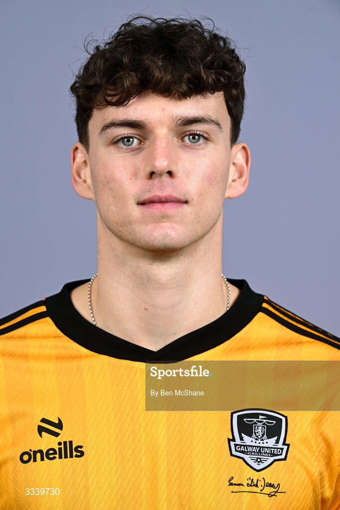 31 January 2026; Goalkeeper Evan Watts during a Galway United squad portraits session at Galway United FC Shop in Galway. Photo by Ben McShane/Sportsfile