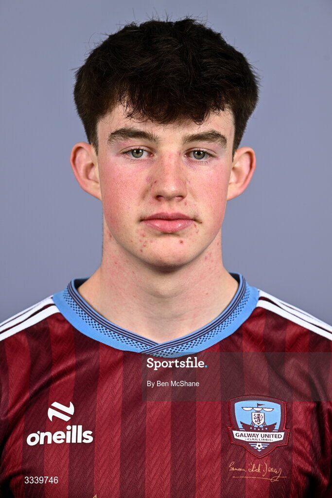 31 January 2026; James Morahan during a Galway United squad portraits session at Galway United FC Shop in Galway. Photo by Ben McShane/Sportsfile