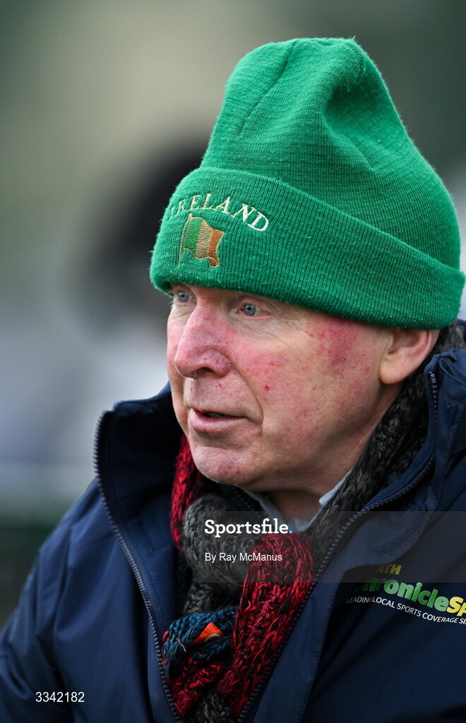 2 February 2026; Meath Chronical reporter Jimmy Geoghegan before the Lidl Ladies National Football League Division 1 Round 2 match between Meath and Dublin at St Patrick’s GFC in Stamullen, Meath. Photo by Ray McManus/Sportsfile