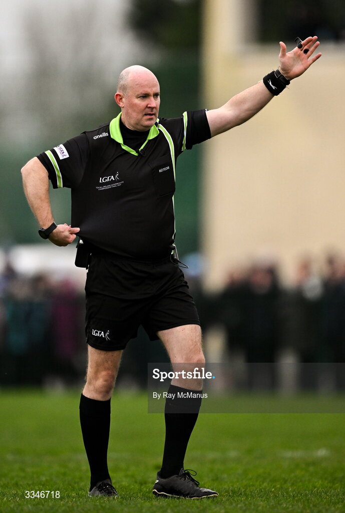 2 February 2026; Referee Shane Curley during the Lidl Ladies National Football League Division 1 Round 2 match between Meath and Dublin at St Patrick’s GFC in Stamullen, Meath. Photo by Ray McManus/Sportsfile
