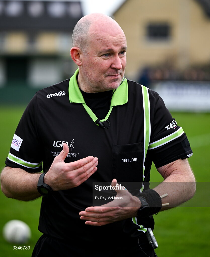 2 February 2026; Referee Shane Curley during the Lidl Ladies National Football League Division 1 Round 2 match between Meath and Dublin at St Patrick’s GFC in Stamullen, Meath. Photo by Ray McManus/Sportsfile