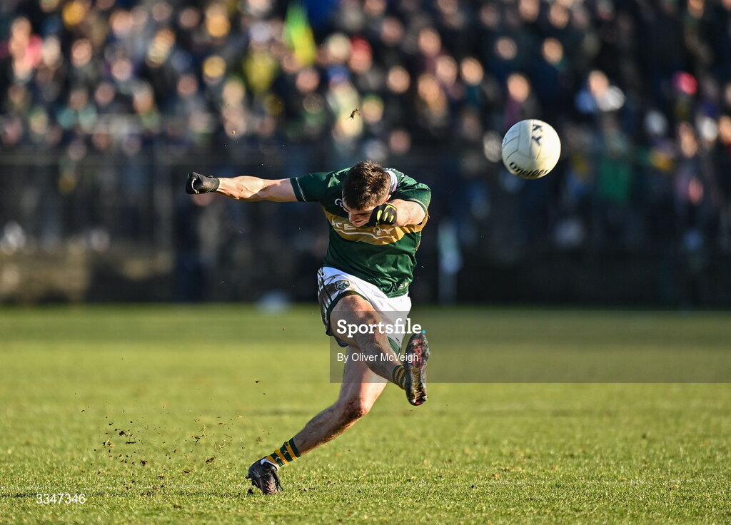1 February 2026; Sean O'Shea of Kerry during the Allianz Football League Division 1 match between Donegal and Kerry at Fr Tierney Park in Ballyshannon, Donegal. Photo by Oliver McVeigh/Sportsfile