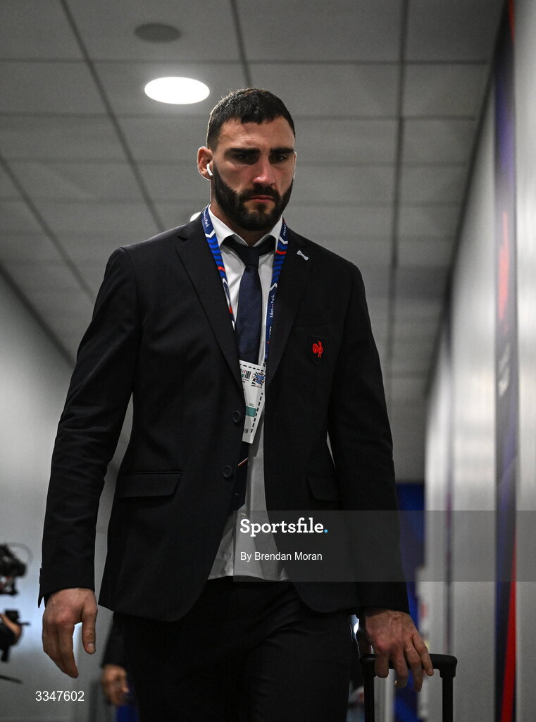 5 February 2026; Charles Ollivon of France arrives before the Guinness 6 Nations Rugby Championship match between France and Ireland at Stade de France in Paris, France. Photo by Brendan Moran/Sportsfile