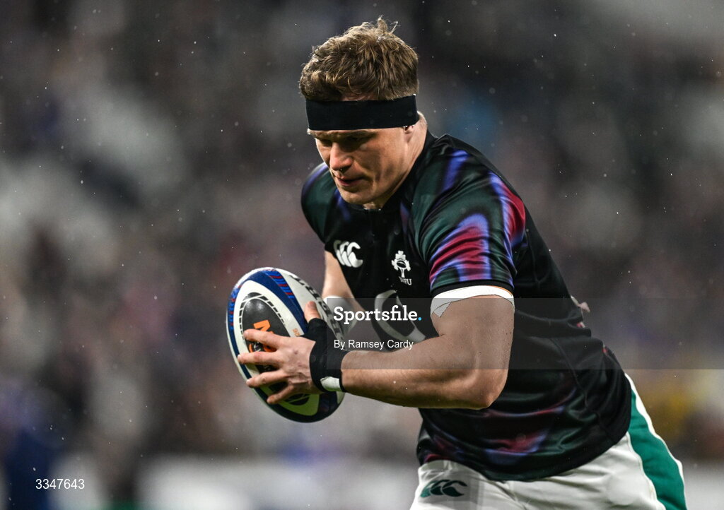 5 February 2026; Josh van der Flier of Ireland before the Guinness 6 Nations Rugby Championship match between France and Ireland at Stade de France in Paris, France. Photo by Ramsey Cardy/Sportsfile