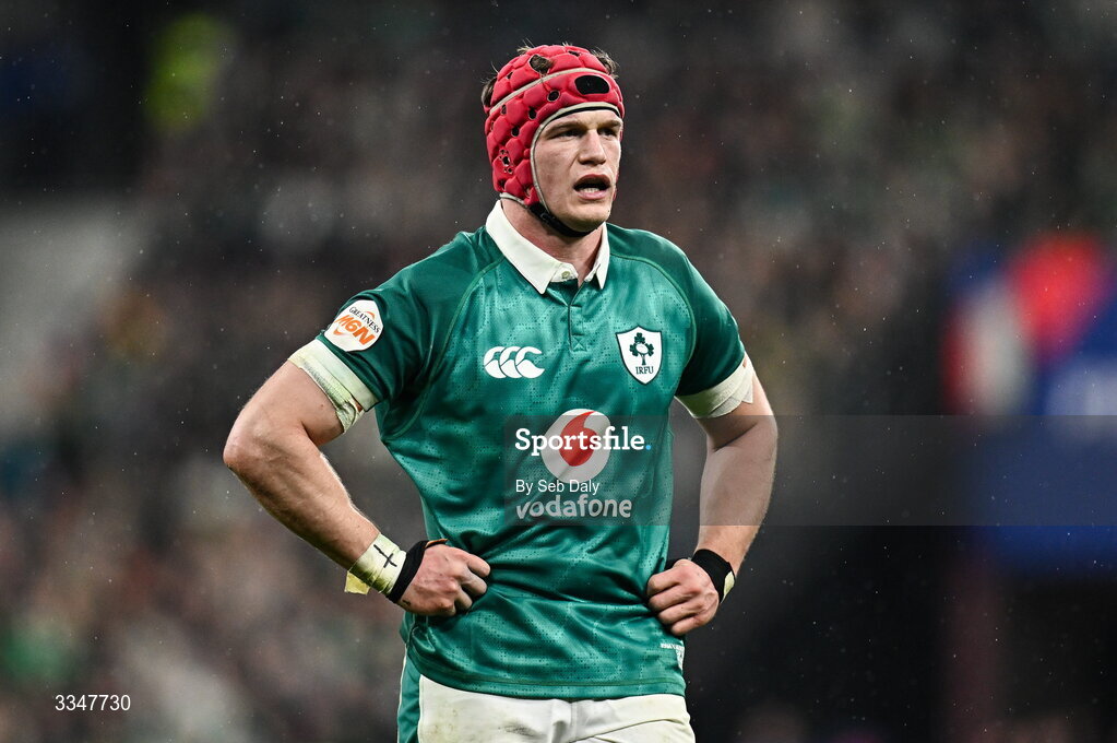 5 February 2026; Josh van der Flier of Ireland during the Guinness 6 Nations Rugby Championship match between France and Ireland at Stade de France in Paris, France. Photo by Seb Daly/Sportsfile